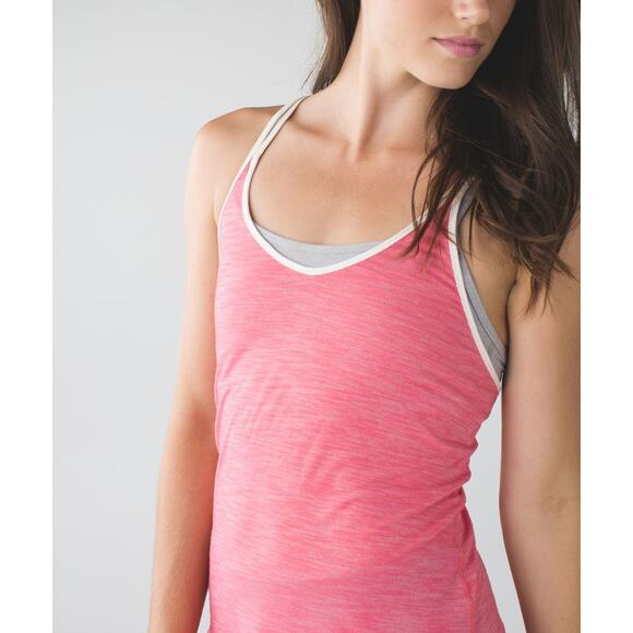LULULEMON What The Sport Singlet II Sz 0 Heathered Pink Lemonade - Picture 2 of 8